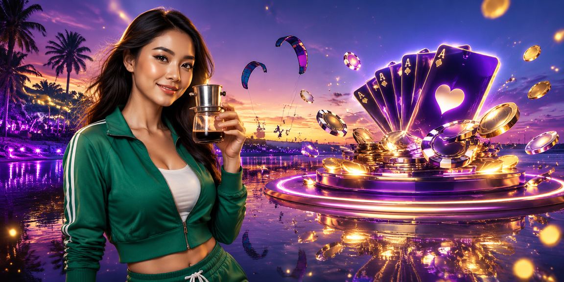 Người chơi bài tại Mũi Né bên tách cà phê Việt Nam buổi sáng